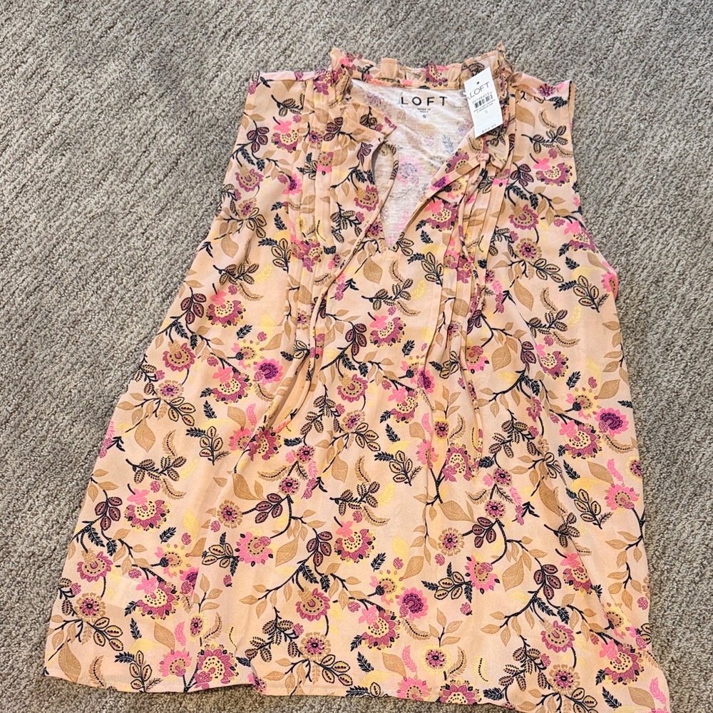 BRAND NEW Loft pink sleeveless blouse